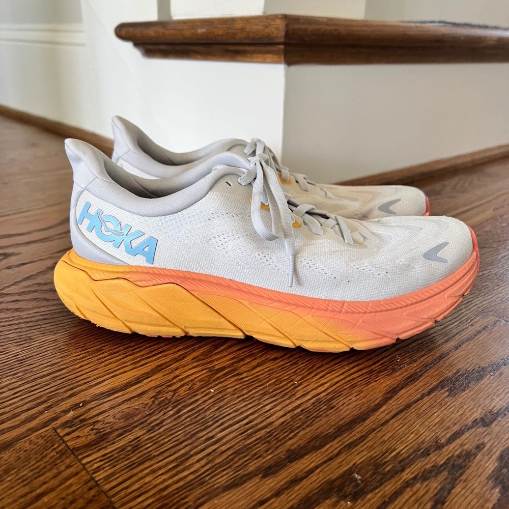 Hoka One One Arahi 6 Womens 9 Nimbus Cloud Blue Fog Yellow 1123195 NCBDB - Picture 14 of 15